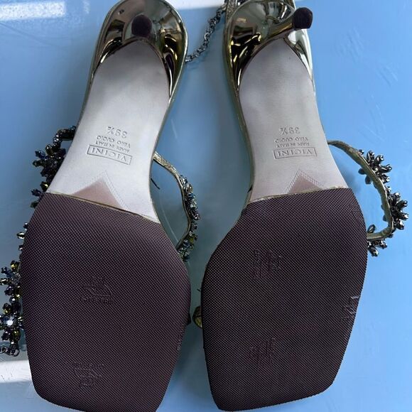 Giuseppe Zanotti Gem Heels Pink and Purple Crystals on Gold heels SZ EU 39 1/2 - Picture 15 of 17